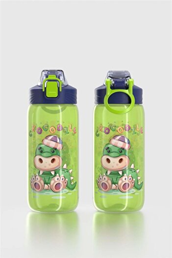 Renga Wave Patterned 530 ml Children's Water Bottle 912168 Green