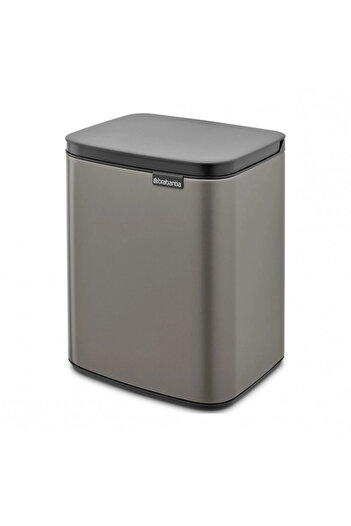 Brabantia Bo Small Waste Bin 1006628, 7 l, Smooth and silent opening, Anti-slip base, Grey