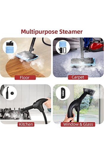 Türkiye Steam Cleaner, 15-in-1 Heavy Duty Steamer, Multipurpose Steam Mop, 1500W 1500ML Chemical-Free Househ