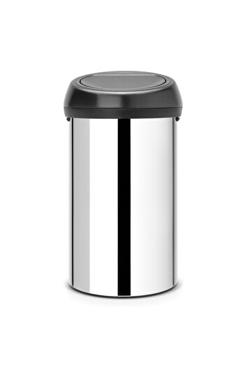 Brabantia BrabantiaTouch Bin 647253, 60 l, Smooth and silent opening, Stainless steel/black