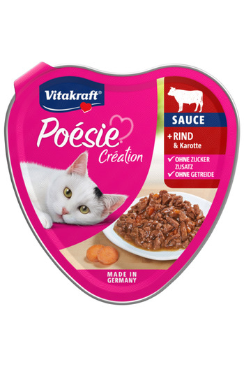 Vitakraft Poesie beef & carrot in sauce 85g Heart Shape