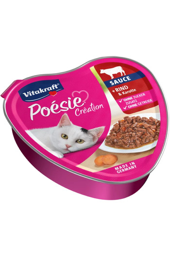 Vitakraft Poesie beef & carrot in sauce 85g Heart Shape