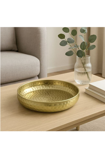 VonaHome Decorative Metal Bowl - Plate Copper Color Forged Ø30X6Cm
