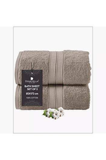 Generic DONETELLA 2-Piece 600 GSM Combed Cotton Bath Sheet Set - 85x172 cm