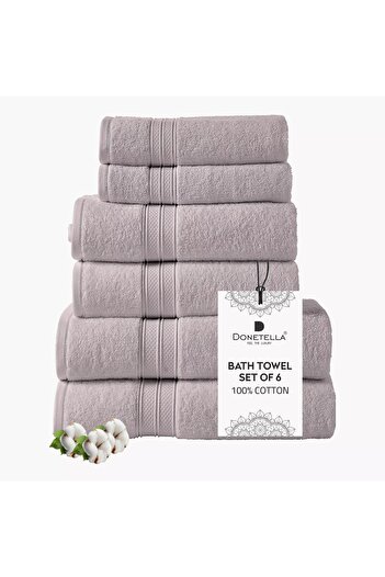 Generic DONETELLA 6-Piece 600 GSM Combed Cotton Bath Towel Set