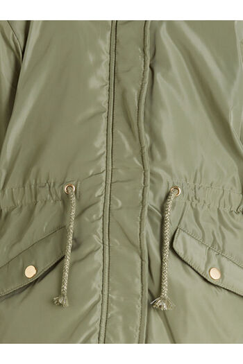 LC Waikiki Green Hooded Girl's Coat