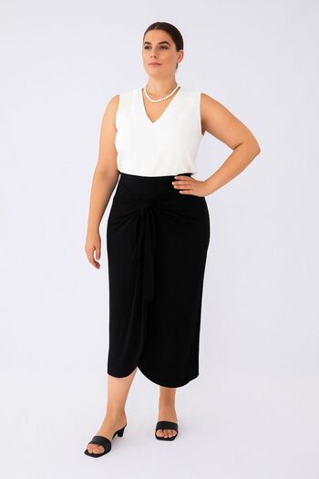 CNG MODA Plus Size Sandy Tie-Up Skirt