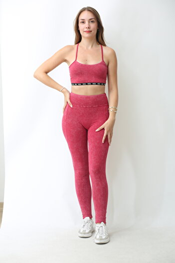 NTB Nature The Brand Women's High Waist Sports Leggings - Acid Pink Seamless Recovery and Gathering Fitness Leggings