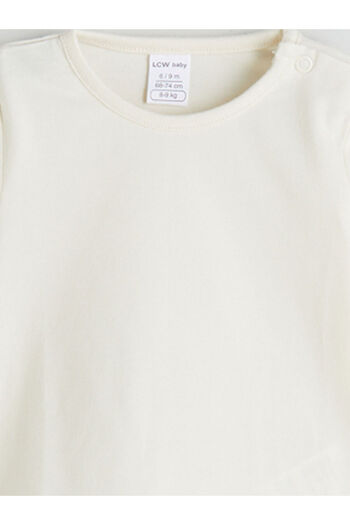 LC Waikiki Ecru Crew Neck Baby Girl Blouse