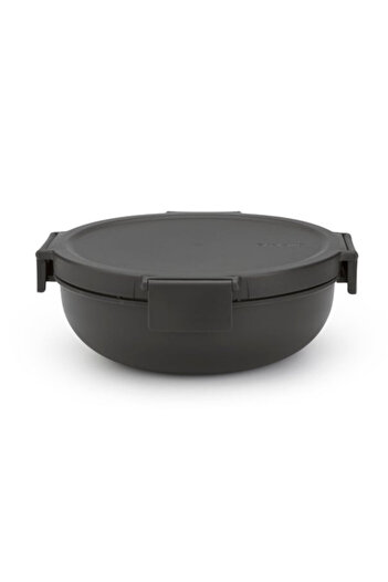 Brabantia Make&Take Salad Bowl 1006302, 1.3 l, Airtight, BPA Free, Dark Grey