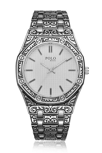 POLO Rucci 2213 Vintage Design White Metal Men's Wristwatch