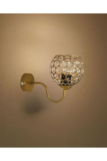 Ömür Avize Gold Arm Vienna Glass Wall Sconce