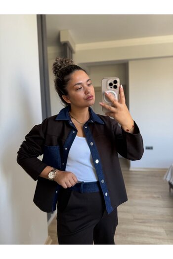 BÜŞRA PERKER Twst Model Denim Detailed Suit