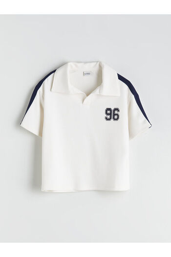 LC Waikiki Ecru Polo Collar Girl's T-Shirt