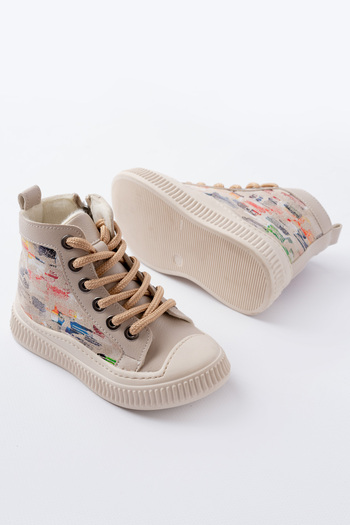 p papuccum ortopedi çocuk ayakkabıları Children's Zippered Lightweight Flexible Non-Slip Sole Sports Boots