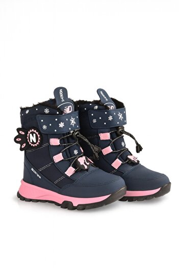 minibonito Durable, Waterproof, Orthopedic, Velcro, Beige Girl's Snow Boots