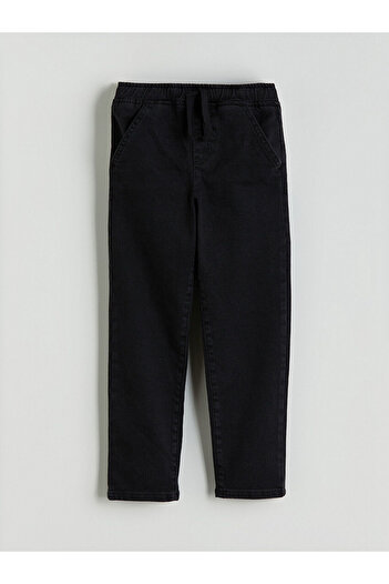 LC Waikiki Black Basic Boy's Jean Trousers with Elastic Waist