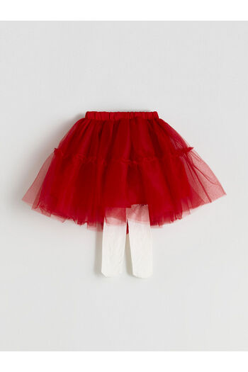 LC Waikiki Peak New Season Elastic Waist Girls' Tutu Skirt and Pantyhose Set of 2