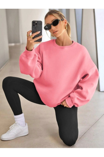 MOONBULL Kadın Bisiklet Yaka 3 İplik Penye Kalite İçi Pamuklu Soft Sweatshirt