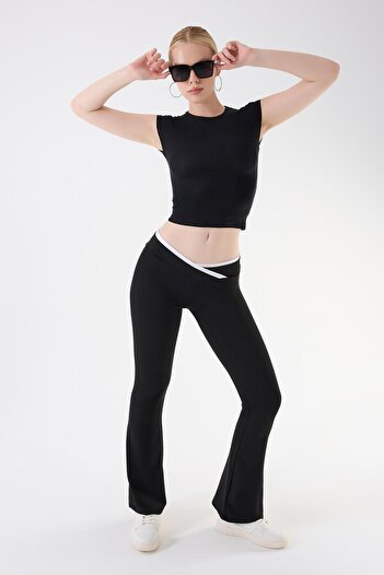 İmaj 486 Black Color Recovery and Extra Flexible Effect Normal Waist Spanish Leggings
