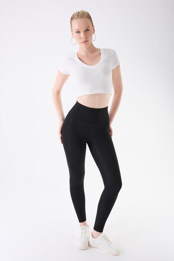 İmaj 490 Black Color Recovery and Extra Flexible Effect Normal Waist Leggings