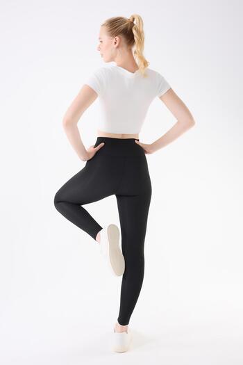 İmaj 706 Black Color Recovery and Extra Stretch Effect Normal Waist Leggings