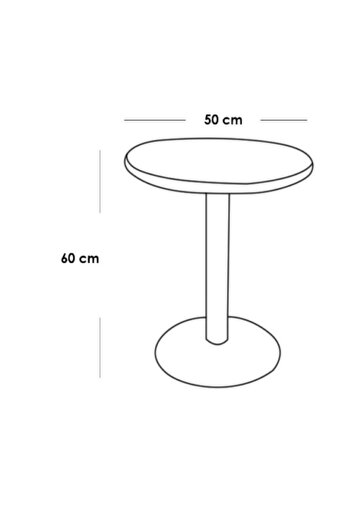 Generic Black and white marble wood and metal side table - 50x60 cm