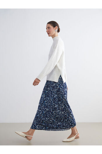 LC Waikiki Patterned A-Line Skirt with Elastic Waist