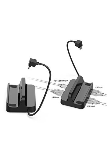 No branded Dock Usb Hub Steam Deck, 3 x USB 2.0, Incarcare Rapida Type-C, Conectare Multipla, Negru