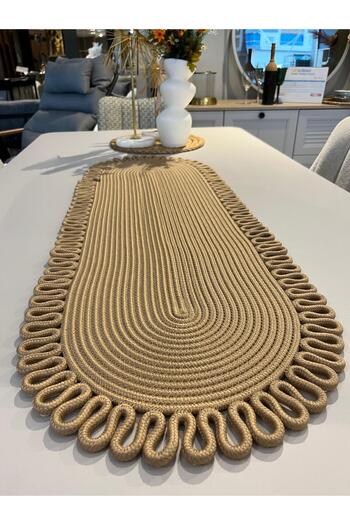 Türkmen Ev Tekstil Jute,,Runner,American Service,Supla,Table Cover,Coffee Table Cover, Decor,Dressing