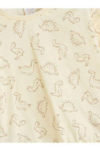 LC Waikiki Ekru Bisiklet Yaka Erkek Bebek Pijama Takımı
