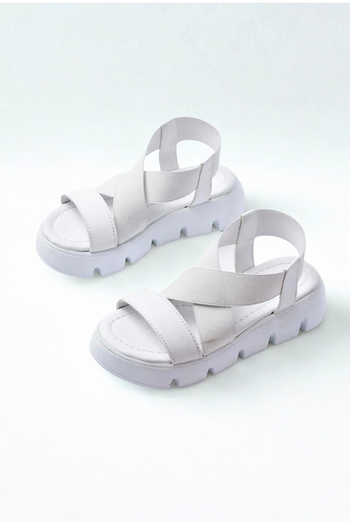 Moda Lime Girl's Thick Sole Open Front Wedge Heeled Comfortable Flexible Easy-To-Wear Sandals Slippers