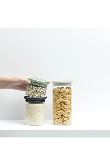 Brabantia Set of 3 Stackable jars 1005602, 300/600/1.1l, Stackable, Multicolor