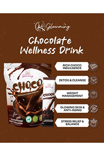 Glowwing Glowming - CHOCO - Chocolate Powder Drink Mix - 10 sachet x 20g