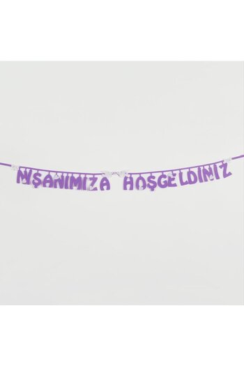 ZERO LAND Sepetim Welcome to Our Engagement Felt Lettering-Purple