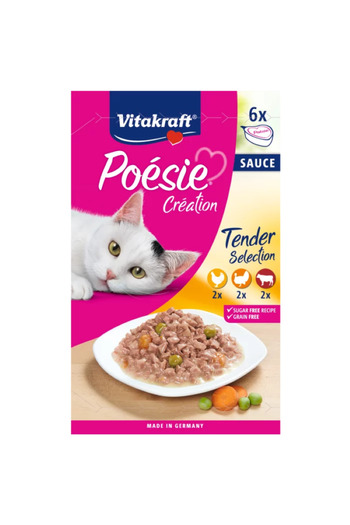Vitakraft Poesie Multipack tray gravy 6x85g 3 Flavours