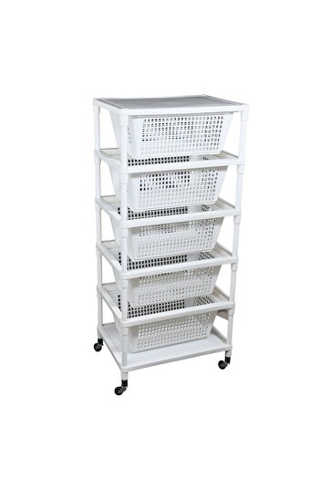 COCONALY White vegetable basket - 5 drawers