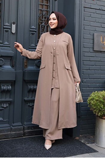 N.S NEVA STYLE Jacketed Mink Hijab Double Suit 76521V