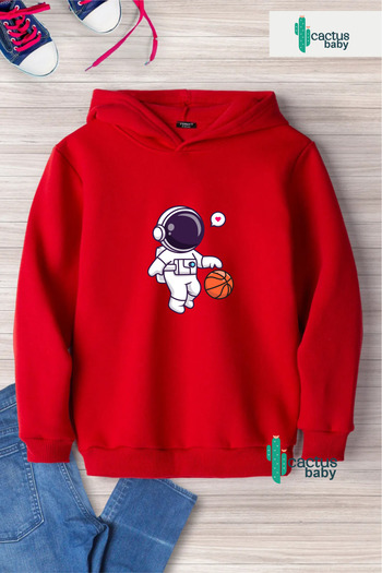 CACTUS COLLECTION Hooded Sweatshirt Children's Hoodie 3 Thread Cotton Basketball Astronaut