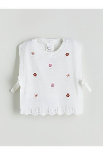 LC Waikiki Lcw Kids Crew Neck Floral Girl's Knitwear Sweater