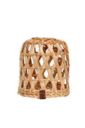 AtanDu Home El Yapımı Doğal Hasır Avize 14x14 cm – E27 Uyumlu, Aplik & Abajur Başlığı