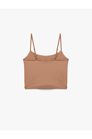 Koton Skinny Fit Slim Strap Crop Πυτζάμα Μπλούζα