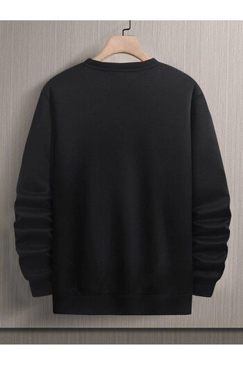 Mythologie Φούτερ Creazionedi Adamo - Μαύρη στάμπα Oversize Ribbed Crew Neck