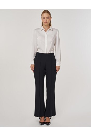 Kayra Flare Fit Çimalı Pantolon Siyah