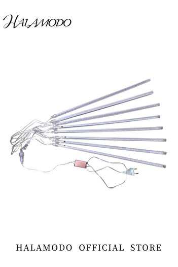 HALAMODO 8 Tubes Meteor Shower Lights Falling Rain Lights 20 Inch LED Snowfall Icicle Cascading String Lights