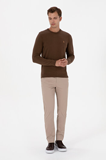 U.S. Polo Assn. Erkek Koyu Bej Kanvas / Chino Pantolon 50308762-VR088
