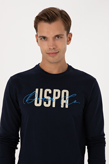 U.S. Polo Assn. Men's Regular Fit Crew Neck Navy Blue Sweatshirt 50315570-Vr033
