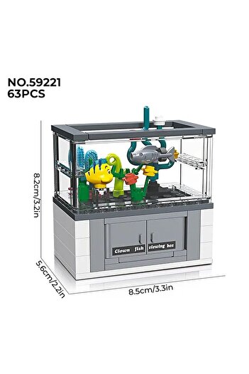 Choice3 Clown Fish Box Micro Fish Tank Series Building Blocks Set Clownfish Lobster Display Box Model Childr