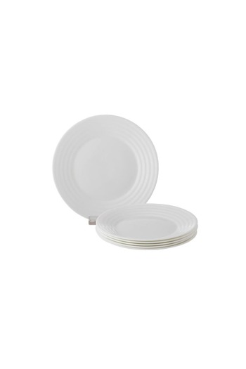 ORIAN Arcopal white round flat dessert plate, size 18 cm, 6 pieces