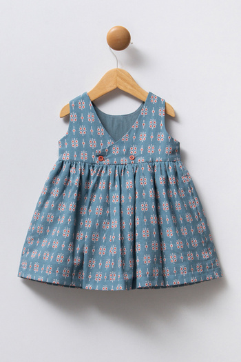 U.S. Polo Assn. Baby Girl Blue Back Detailed Dress 50322895-Vr036